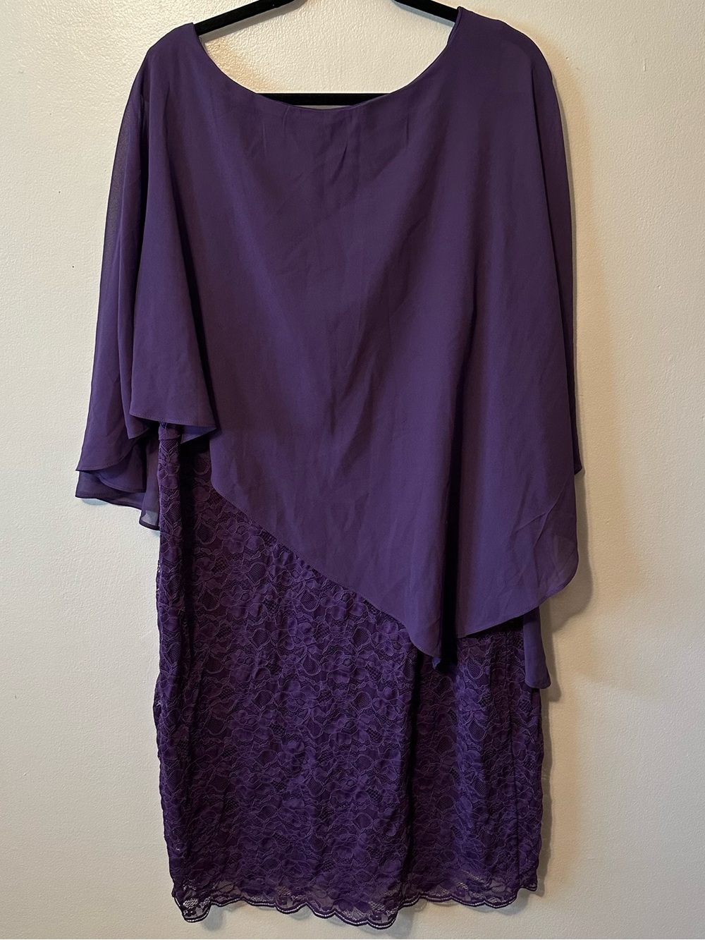 Pinup Fashion Purple Lace Overlay Midi Dress 24